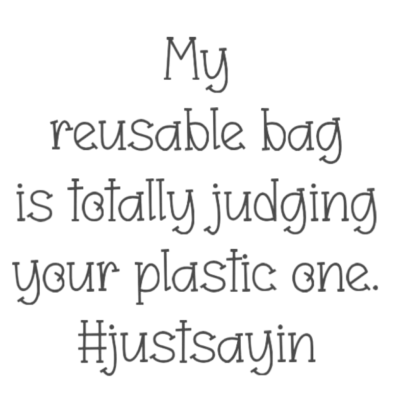 My Reusable Bag is Totally Judging your Plastic One.