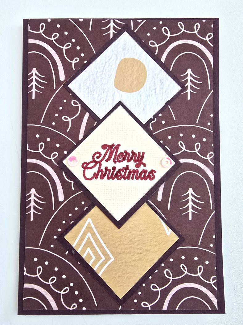 Scrapbook Christmas Card Set - Three Diamonds