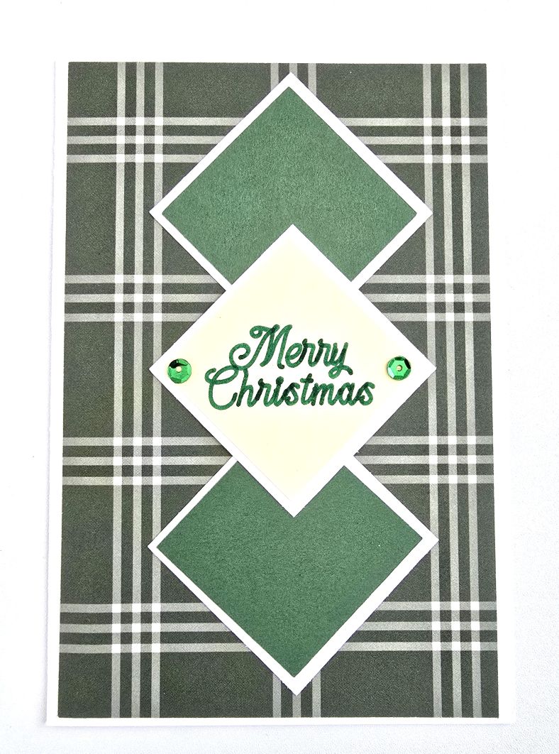 Scrapbook Christmas Card Set - Three Diamonds