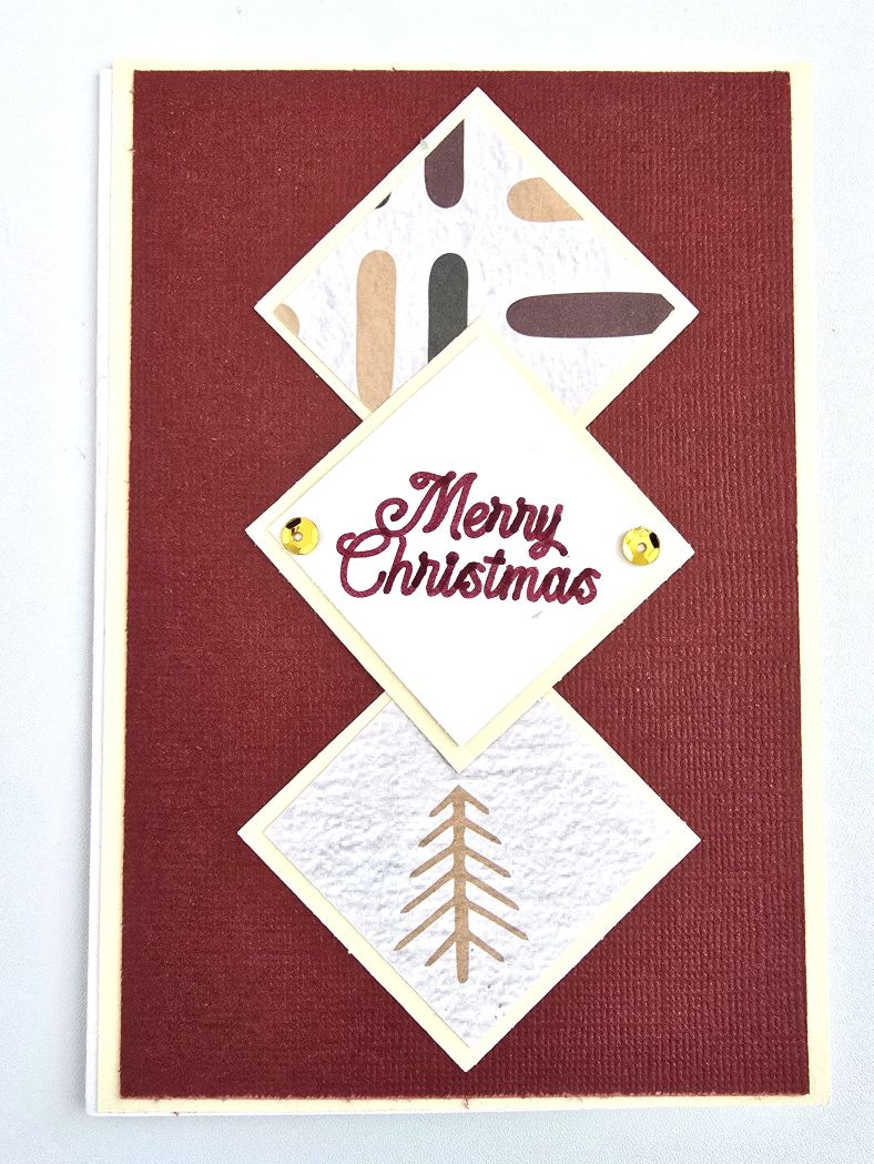 Scrapbook Christmas Card Set - Three Diamonds