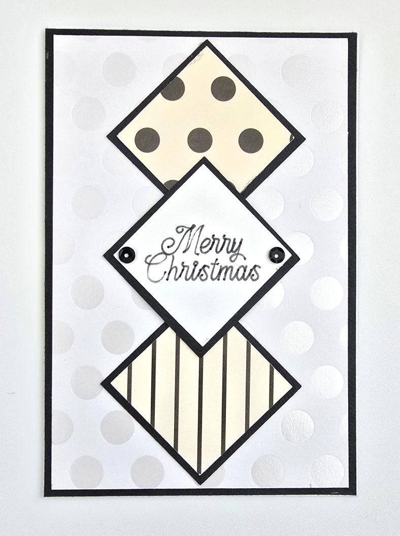 Scrapbook Christmas Card Set - Three Diamonds
